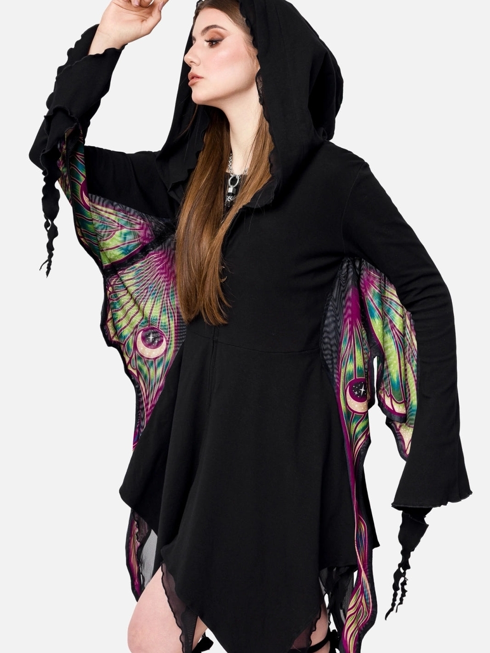 Restyle Dark Cottage Core Embroidered Metamorphosis Hoodie - Picture 7 of 10